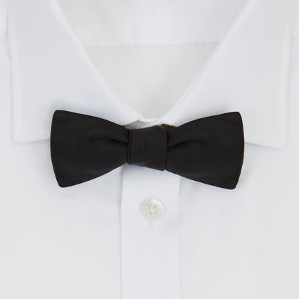 Black Narrow Silk Bow Tie Image 1