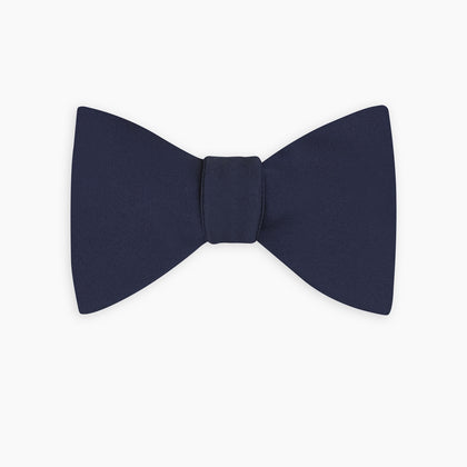 Navy Satin Silk Bow Tie Image 4