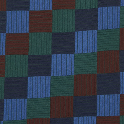 Navy and Blue Checkerboard Jacquard Wool Tie Image 2