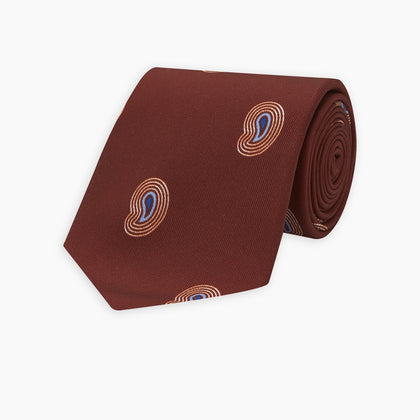 Red Pulse Paisley Silk Tie Image 4