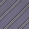 View 3 of product The Turnbull & Asser Lilac Diagonal Stripe Cotton and Silk Tie features classic black and white stripes, shown neatly rolled on a white background.