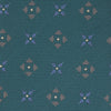 View 3 of product The Turquoise Crosses Silk Tie by Turnbull & Asser features a subtle geometric motif in tan and blue, displayed rolled on a white background—ideal for the modern office.