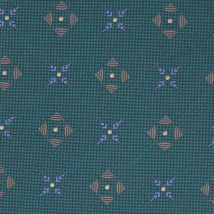 Turquoise Crosses Silk Tie Image 2