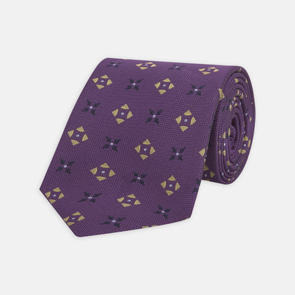 Purple Crosses Silk Tie