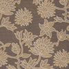 View 3 of product The Copper Floral Occasion Silk Tie by Turnbull & Asser features a gold floral jacquard pattern on brown silk, elegantly rolled on a white surface—an ideal choice for weddings.