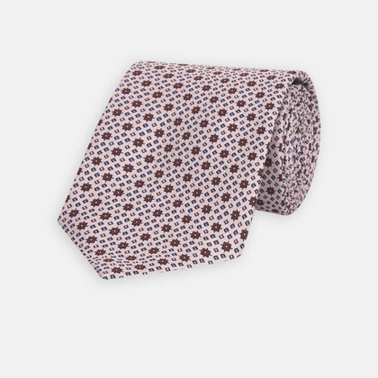 Pastel Pink Geometric Silk Tie Image 4