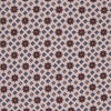 View 3 of product The Turnbull & Asser Pastel Pink Geometric Silk Tie features a small, repeating dark brown and white pattern for a mid-century look—ideal with tailored jackets. Shown rolled up on a white background.