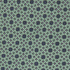 View 3 of product The Leaf Green Geometric Silk Tie by Turnbull & Asser features a repeating pattern of small navy blue and white floral shapes, evoking a mid-century motif. It is neatly rolled and displayed on a white background.