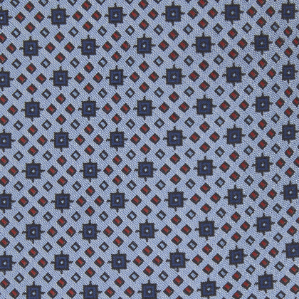 Sky Blue Geometric Silk Tie Image 2