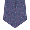 View 4 of product The Turnbull & Asser Purple Carp Silk Tie, woven in England, features blue koi fish and swirling patterns on purple silk and is shown against a plain white background.