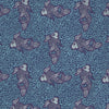 View 3 of product The Turnbull & Asser Turquoise Carp Silk Tie is woven in England, featuring a repeating white and brown carp design on a light blue background with intricate swirling patterns.