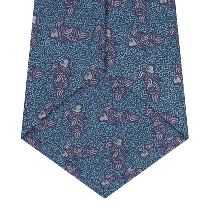 Turquoise Carp Silk Tie Image 3