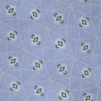 Sky Blue Star Flowers Silk Tie Image 2