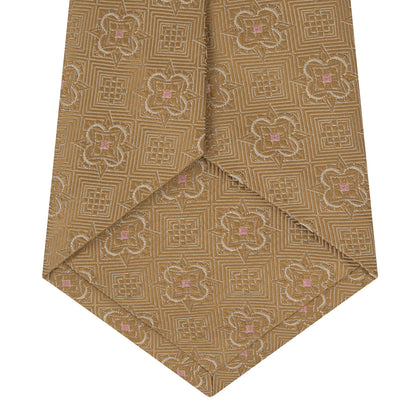 Gold Flower Mosaic Silk Tie Image 3