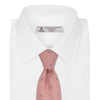 View 2 of product The Pink Flower Mosaic Silk Tie by Turnbull & Asser features a subtle jacquard texture with small blue floral accents, shown on a white background.