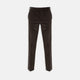 Turnbull & Asser’s Chocolate Brown Corduroy Trousers feature a straight-leg cut, side pockets, and belt loops—ideal for upgrading your winter wardrobe—shown against a plain white background.