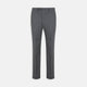 The Turnbull & Asser Jackson Grey Flannel Wool Trousers feature a tailored fit with button and zipper closure, crafted from premium wool flannel for a refined look, shown against a plain white background.