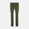 View 1 of product The Hanley Dark Olive Moleskin 5-Pocket Trousers by Turnbull & Asser are slim-fit casual trousers with front and back pockets, button closure, and belt loops, shown flat on a white background.