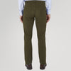 View 3 of product The Hanley Dark Olive Moleskin 5-Pocket Trousers by Turnbull & Asser are slim-fit casual trousers with front and back pockets, button closure, and belt loops, shown flat on a white background.