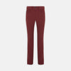 View 1 of product Turnbull & Asser Hanley Maroon Moleskin 5-Pocket Trousers shown on a white background, with front pockets, button closure, and belt loops.