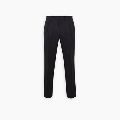 Brown Worsted Wool Pleated Formal Trousers Image 2