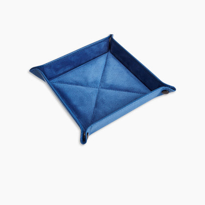 Royal Blue Square Leather Travel Tray Image 2