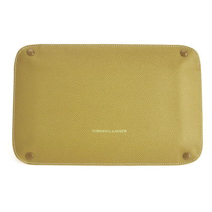 Yellow and Red Rectangular Leather Travel Tray Image 1