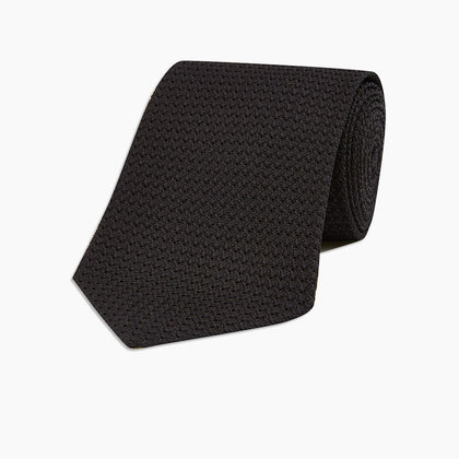 Black Grenadine Silk Tie Image 3
