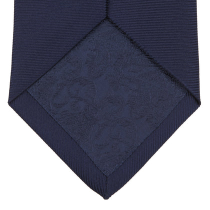 Slim Navy Twill Silk Tie Image 2