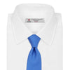 View 2 of product The Turnbull & Asser Slim Royal Blue Twill Silk Tie features a refined twill texture in bright blue, displayed on a white background—an ideal smart accent to pair with cotton shirts.