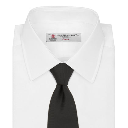 Slim Black Twill Silk Tie Image 1