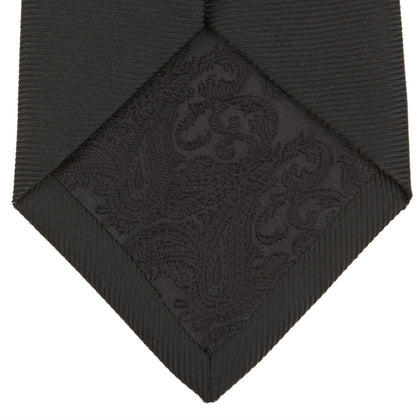 Slim Black Twill Silk Tie Image 3