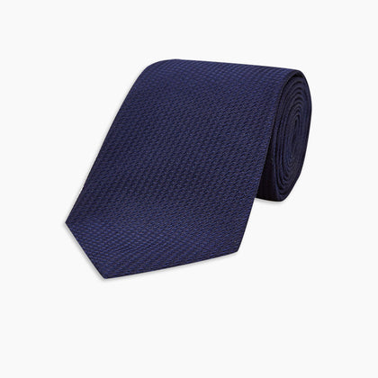 Navy Lace Silk Tie Image 4