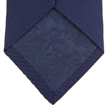 Navy Lace Silk Tie Image 3