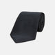 The Turnbull & Asser Slim Black Plain Satin Silk Tie is neatly rolled on a white background—an essential accessory for smart dress and formal occasions.