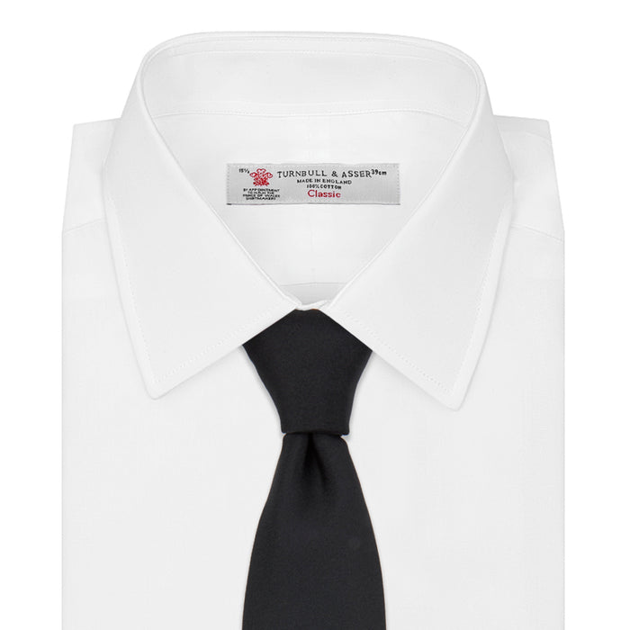 Black Plain Satin Silk Tie Image 1