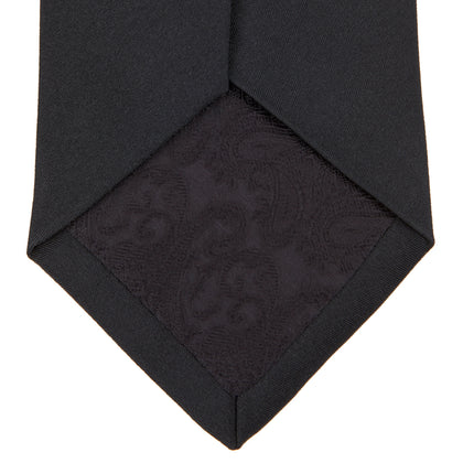 Black Plain Satin Silk Tie Image 3