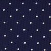 View 3 of product The Turnbull & Asser Navy and White Spot Lace Silk Tie features evenly spaced small white polka dots—perfect for adding a classic touch to any office shirt.