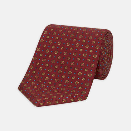 The Great Gatsby Burgundy Printed Silk Tie
