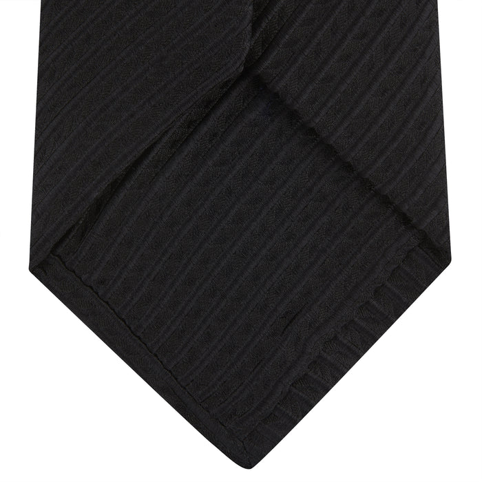 Black Ottoman Silk Tie Image 3