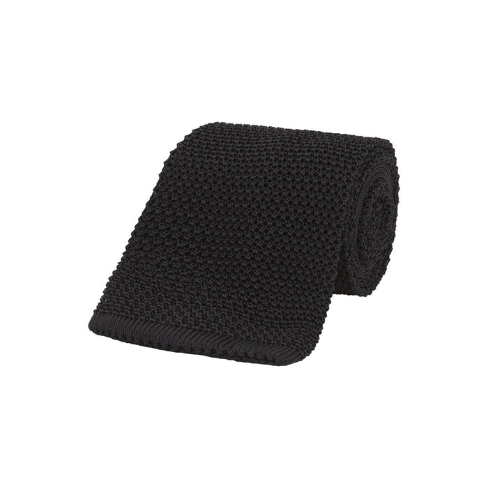 Black Knitted Silk Tie Image 4