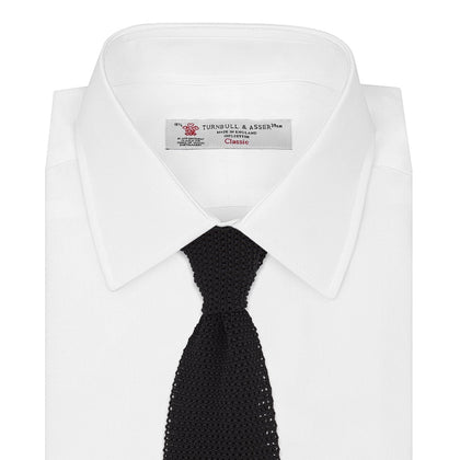 Black Knitted Silk Tie Image 1