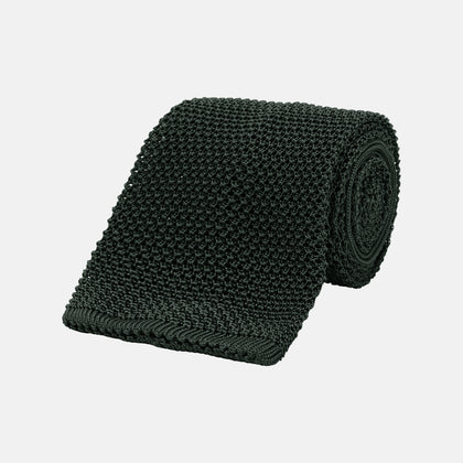 Green Knitted Silk Tie