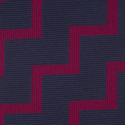 Navy and Red Striped Zigzag Silk Tie Image 2