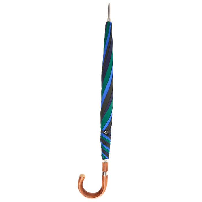 Blue and Green Umbrella with Chestnut Crook Image 1