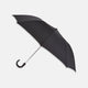 A Black Telescopic Umbrella with Black Maple Crook by Turnbull & Asser is open against a plain white background.