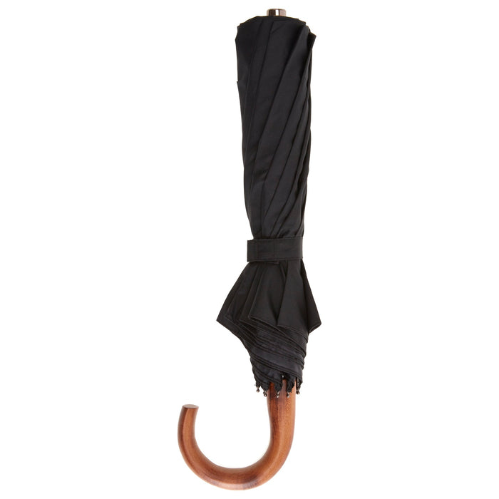 Brown Telescopic Umbrella with Black Maple Crook Image 1