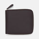The Turnbull & Asser Violla Leather 8 C/C Zipped Wallet, in dark brown leather with a zipper along the top and side, sits on a plain light background.