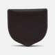 A dark brown Turnbull & Asser Violla Leather Tray Purse coin pouch with curved edges and visible border stitching, displayed on a plain white background for a classic, refined look.