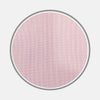 View 1 of product A circular view of Turnbull & Asser's Lilac Hairline Stripe Cotton Fabric, featuring evenly spaced vertical pink and white stripes with a thin gray border, displayed on a plain white background.